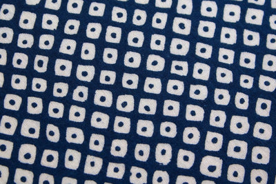 Navy Blue Traditional Printed Pure Cotton Fabric