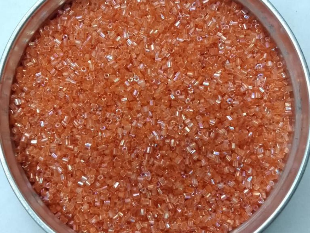 Light Orange Lustre 2 Cut Glass Seed Beads- 1.5 mm (Wholesale)