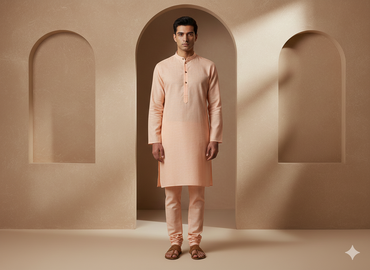 बेज सादा कॉटन लिनन कपड़ा