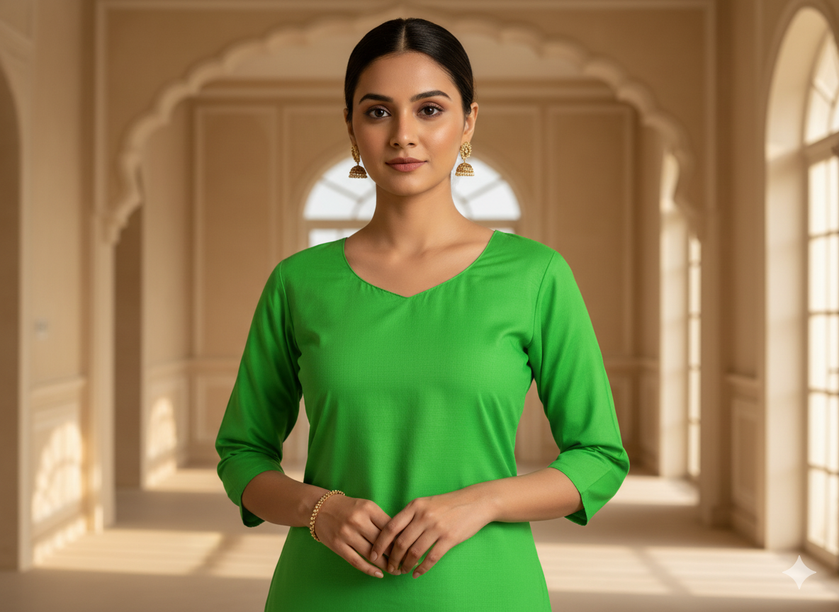 Light Green Plain 100% Pure Mul Mul Cotton