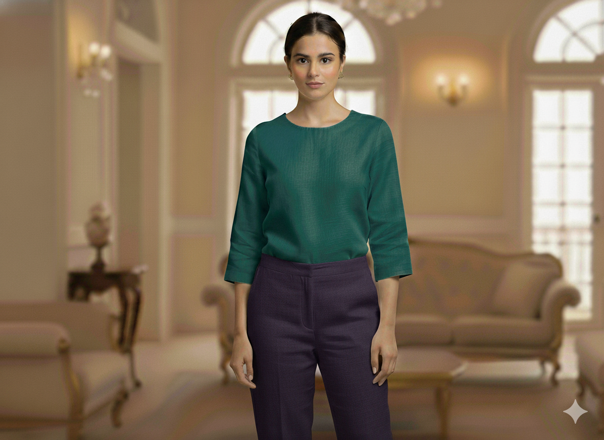 डेनिम नीला रंग शुद्ध लिनन कपड़ा - 60 ली