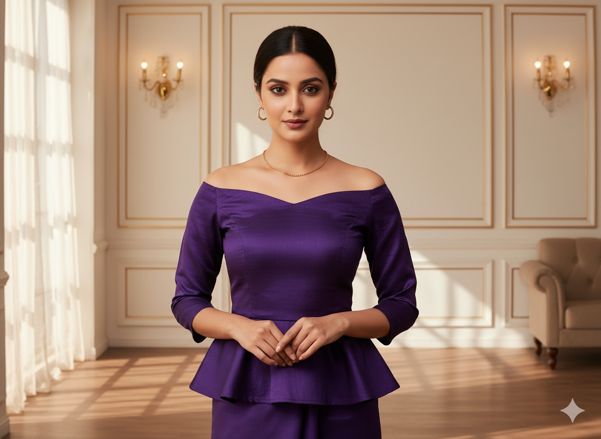 गहरा नीला सादा शुद्ध विस्कोस गाजी सिल्क कपड़ा