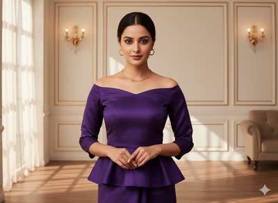 गहरा नीला सादा शुद्ध विस्कोस गाजी सिल्क कपड़ा