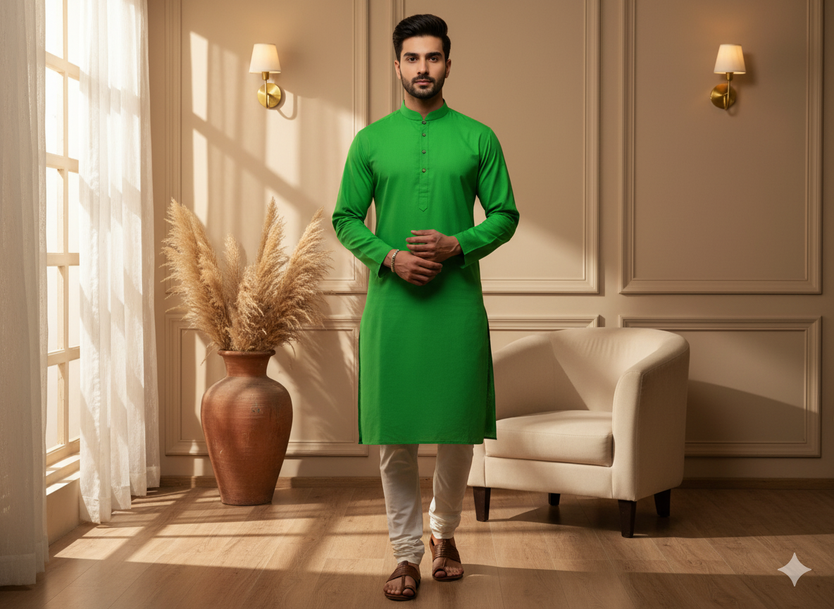 Light Green Plain 100% Pure Mul Mul Cotton