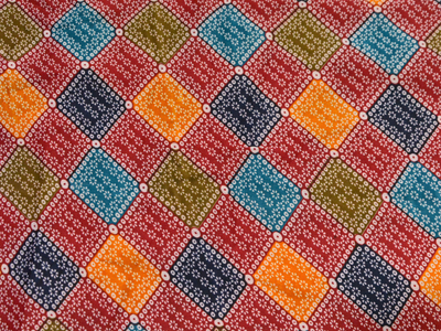 Bright Red Diamond Digitally Printed Butter Crepe Fabric