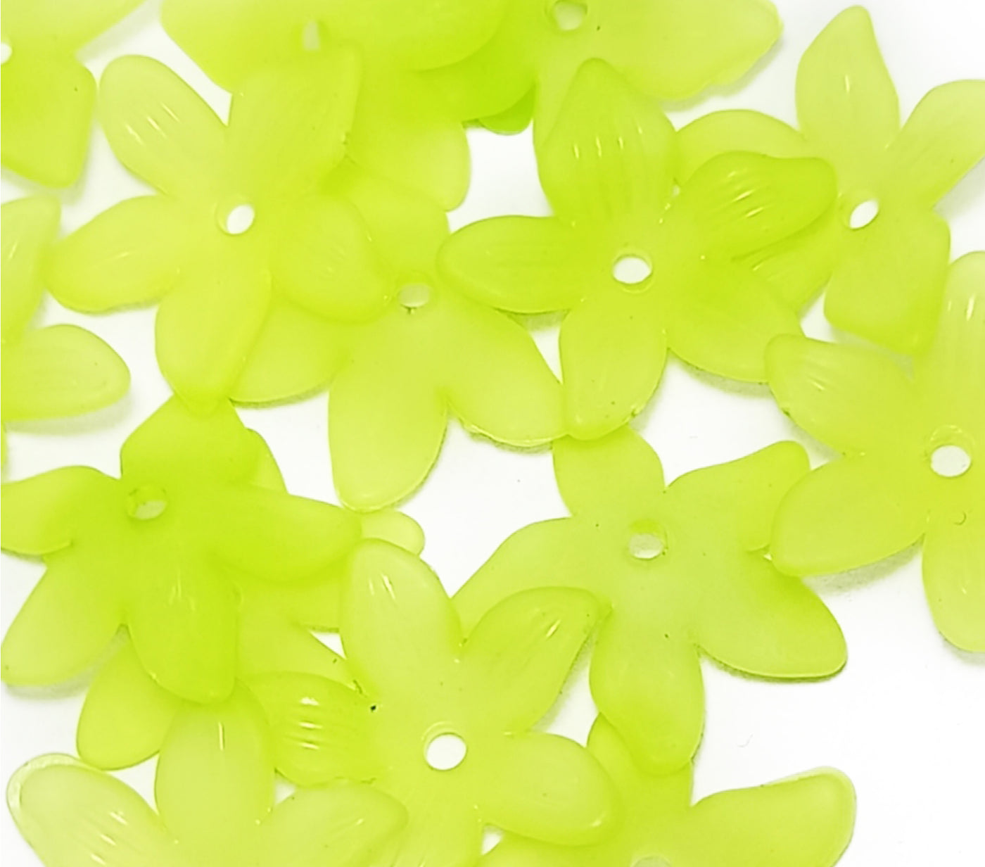 Neon Green Matte Finish Acrylic Embellishments With Hole