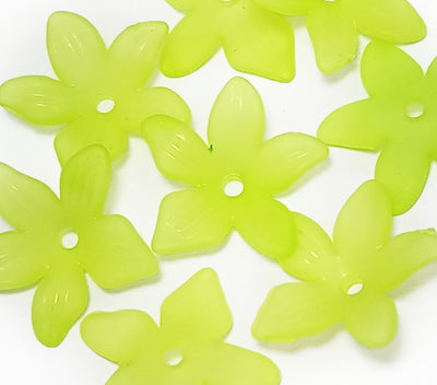 Neon Green Matte Finish Acrylic Embellishments With Hole