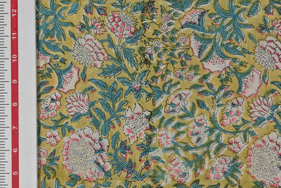 Multicolor Traditional Cotton Cambric Fabric