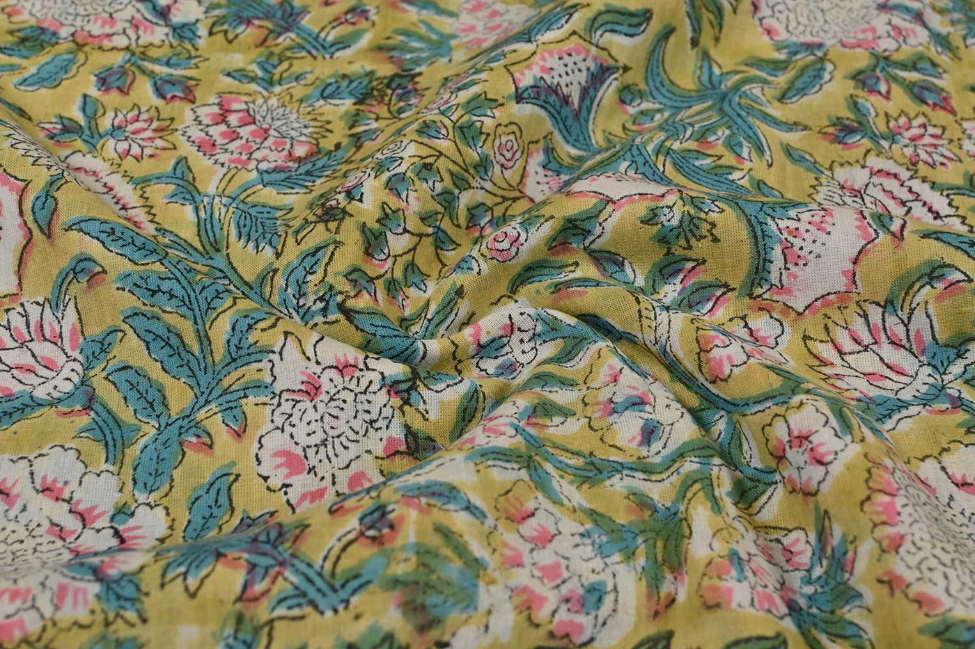 Multicolor Traditional Cotton Cambric Fabric