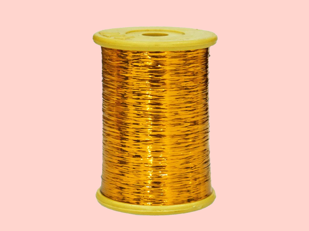 Yellow Golden Flat Metallic Badla Zari Threads (Flat Metallic Yarn) (Wholesale)