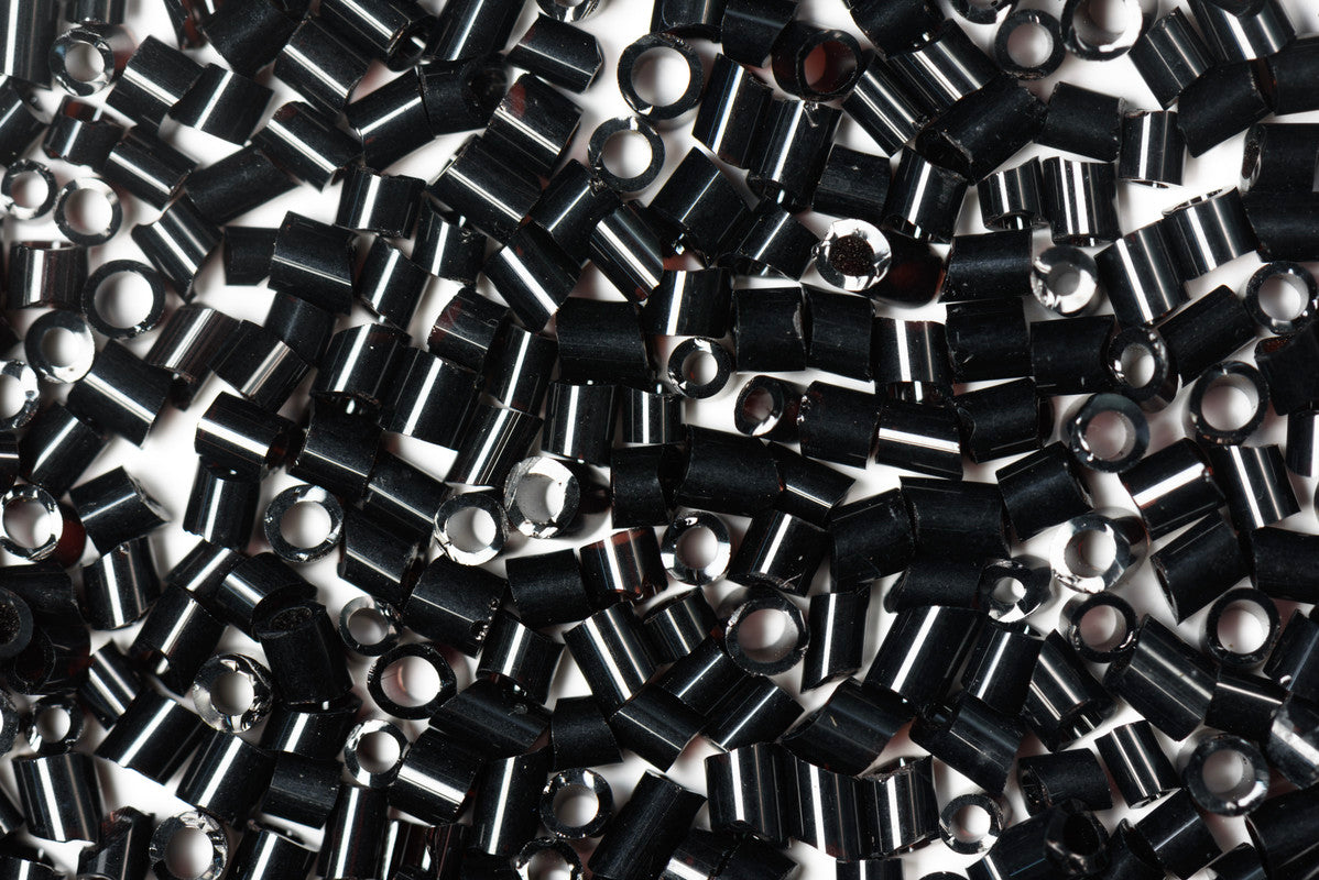 Black 2 Cut Opaque Preciosa Seads Beads