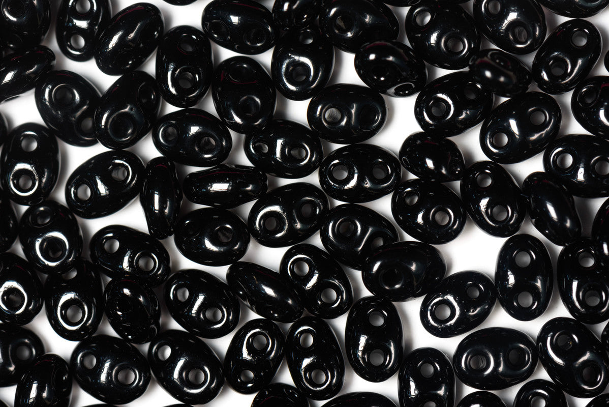 Black Preciosa Twin Beads