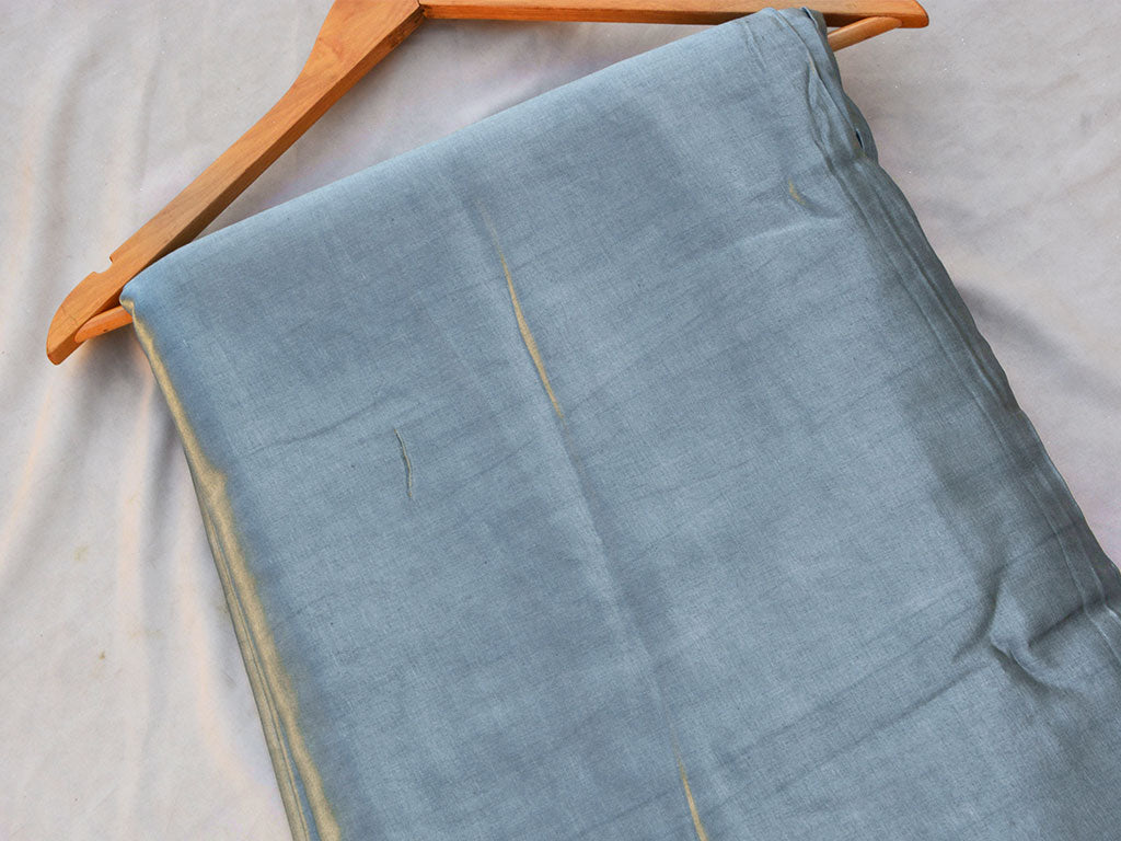 Gray Plain Pure Viscose Gaji Silk Fabric