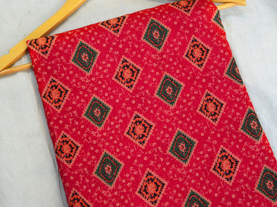 Rani Pink Bandhani Pure Cotton Fabric