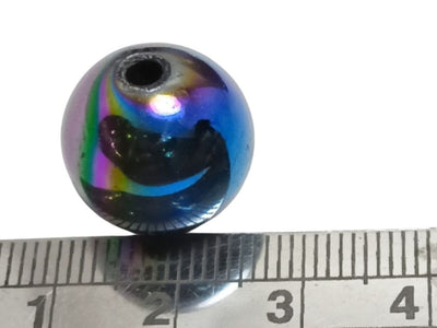 Metallic Gray Rainbow Spherical Acrylic Beads