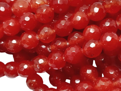 Red 8 mm Rondelle Jade Quartz Stones