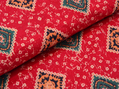 Rani Pink Bandhani Pure Cotton Fabric