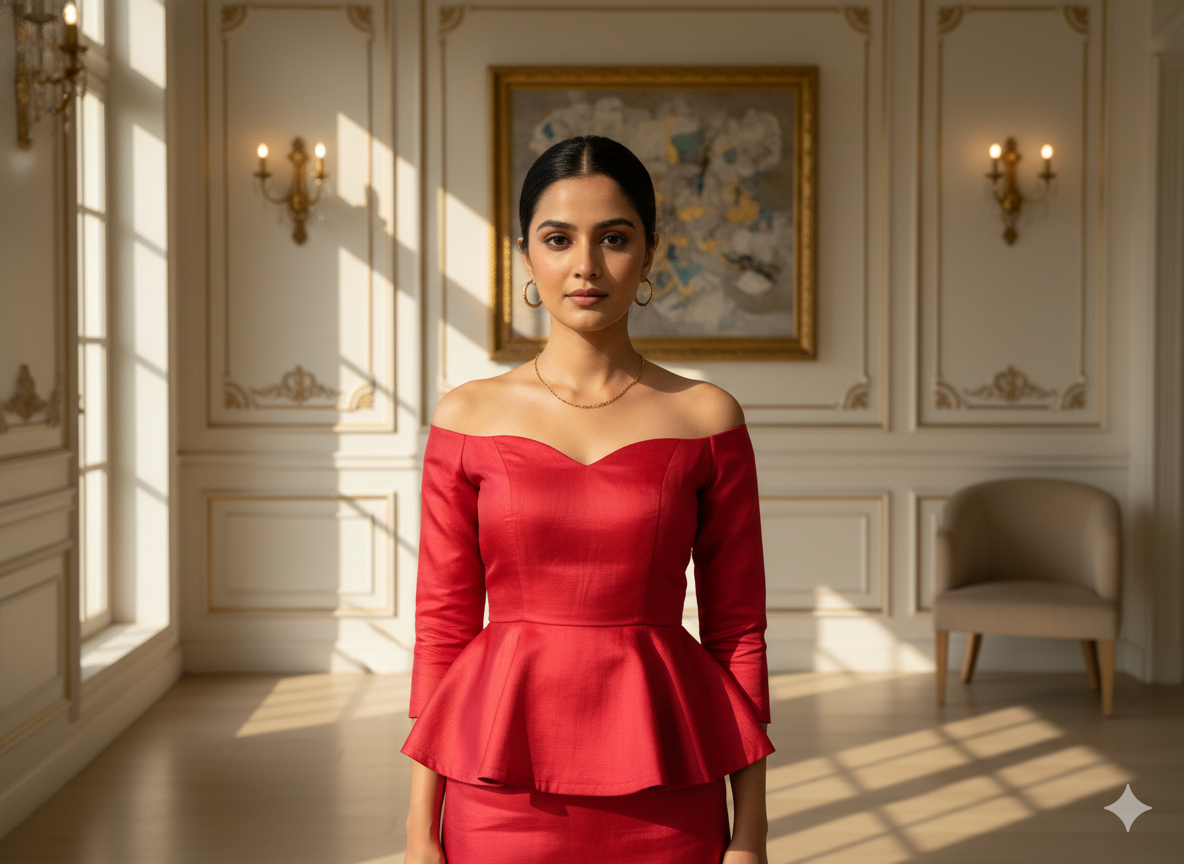 कोरल ऑरेंज सादा शुद्ध विस्कोस गाजी सिल्क कपड़ा