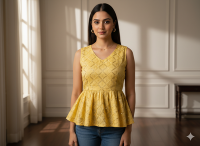 पीला धातुई सेक्विन कढ़ाई मलाई साटन कपड़ा