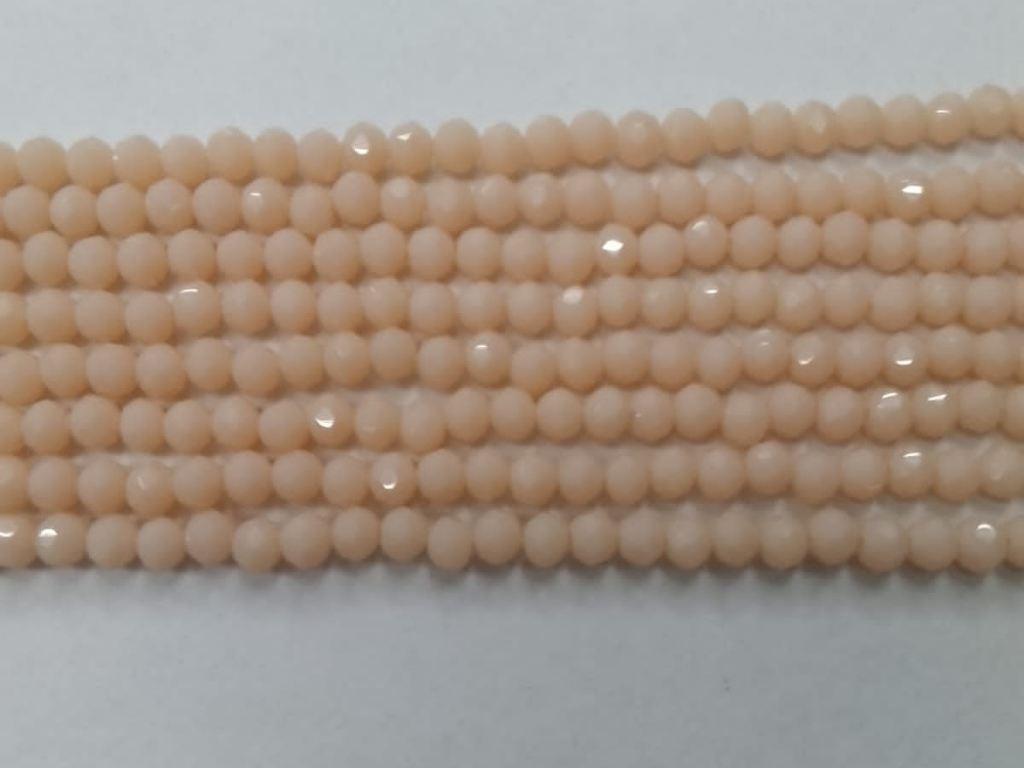 Light Peach Tyre Crystal Glass Beads