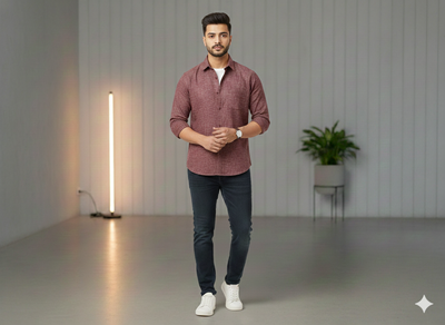 गहरे भूरे रंग का सादा सूती लिनन कपड़ा