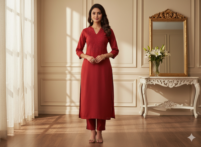 कोरल ऑरेंज सादा शुद्ध विस्कोस गाजी सिल्क कपड़ा