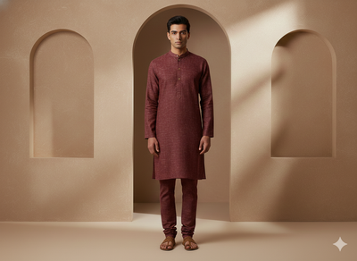 गहरे भूरे रंग का सादा सूती लिनन कपड़ा