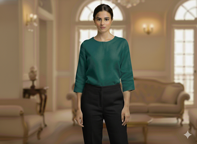 जेट ब्लैक प्योर लिनन फ़ैब्रिक - 60 ली