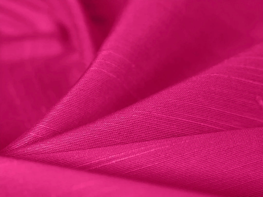 Bright Pink Plain Bangalore Raw Silk Fabric  (Wholesale)