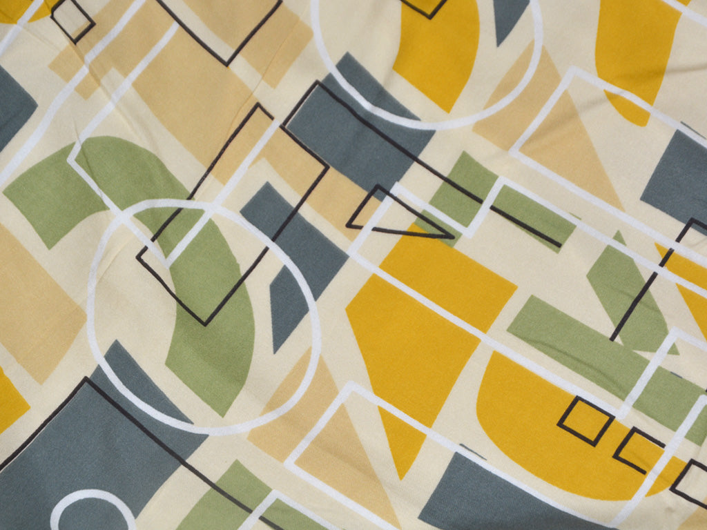 Multicolour Geometric Shapes Printed Rayon Fabric