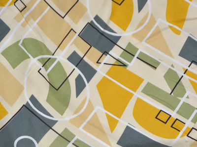 Multicolour Geometric Shapes Printed Rayon Fabric