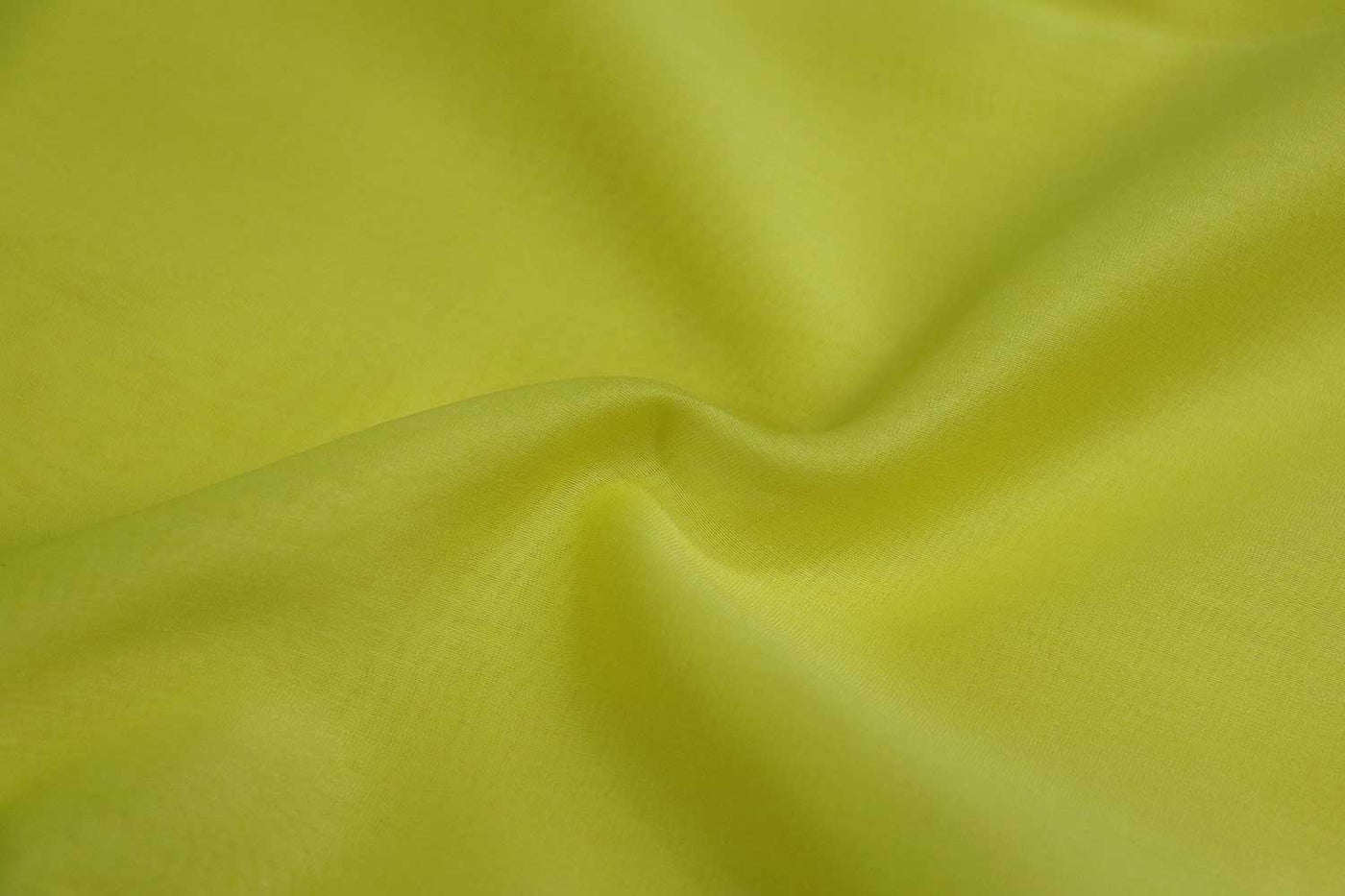 Neon Yellow Plain Chanderi Cotton Silk Blend Fabric