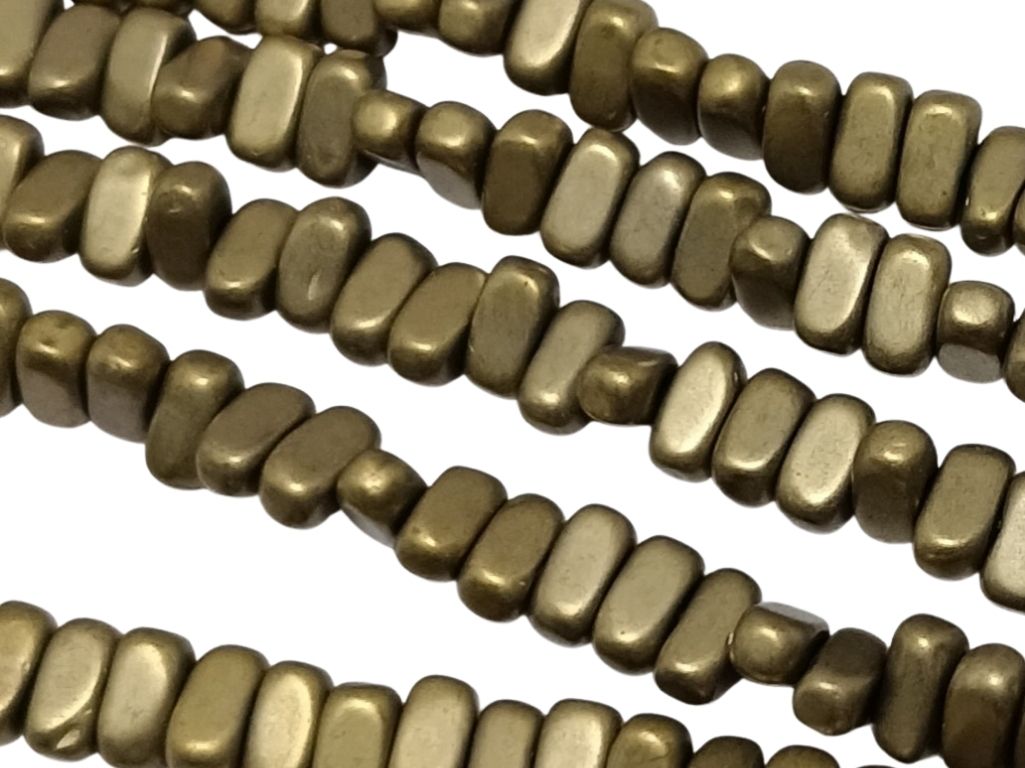 Metallic Gold Oblong Haemetite Metal Beads