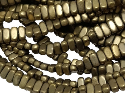 Metallic Gold Oblong Haemetite Metal Beads