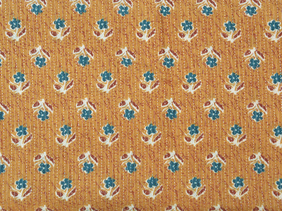 Persion Orange Floral Pure Cotton Kantha Fabric