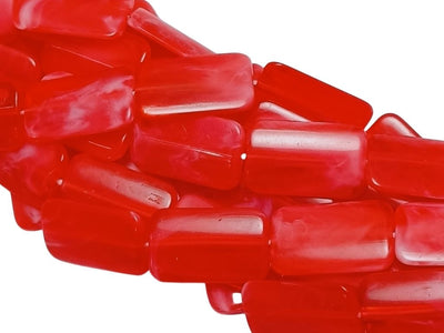 Blood Red Rectangular Resin Beads