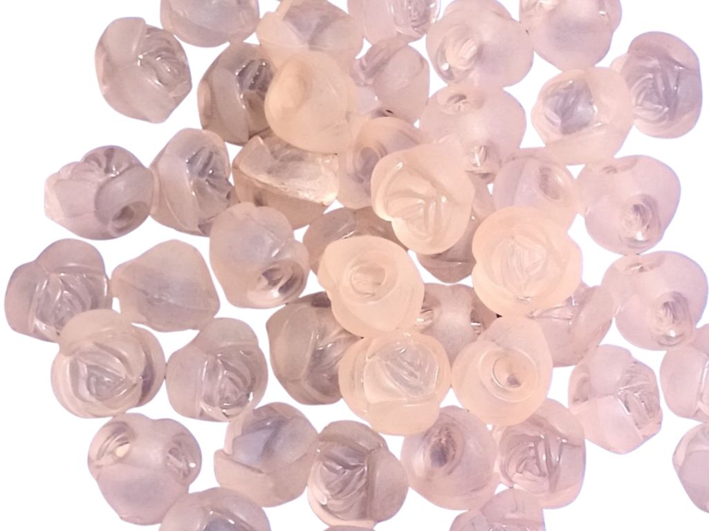 Light Purple Matte Finish Rose Shaped Acrylic Beads with Back Hole