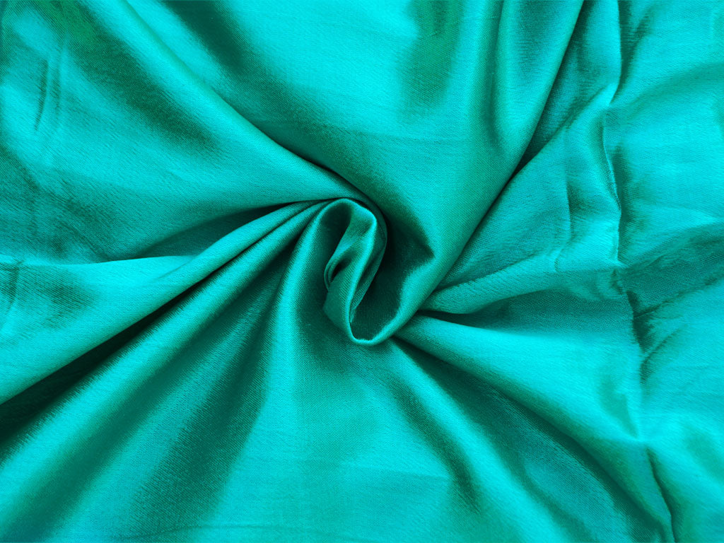 Sea Green Plain Pure Viscose Gaji Silk Fabric (Wholesale)