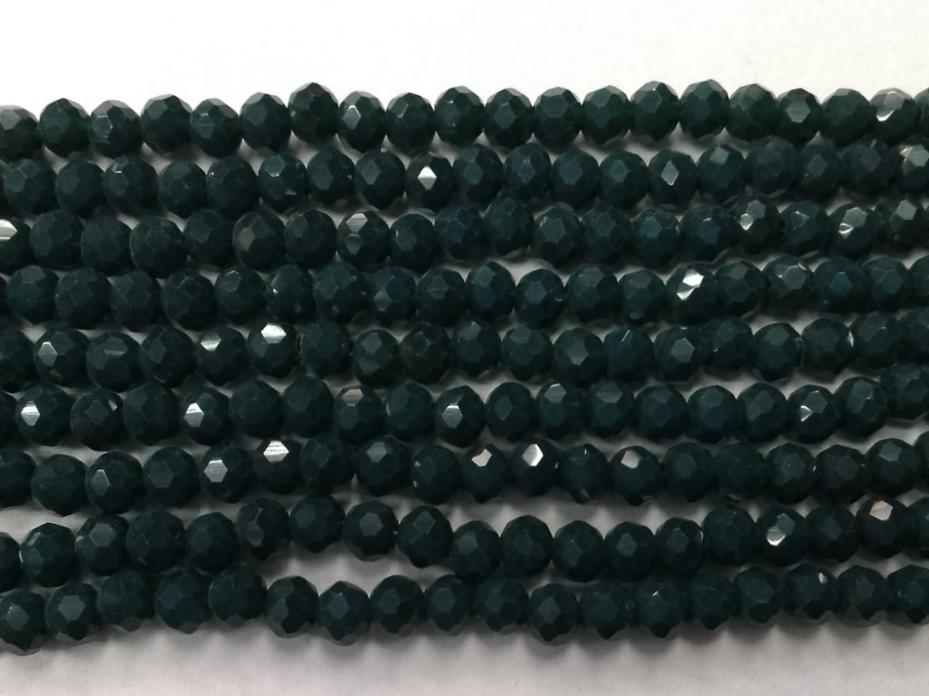 Bottle Green Tyre Crystal Glass Beads