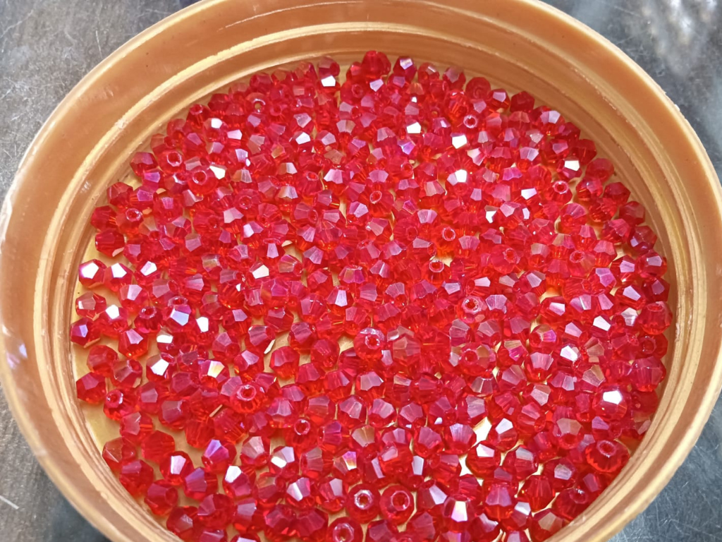 Red Bicone Crystal Glass Beads