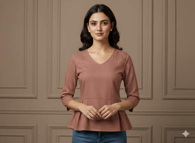 सैंडस्टोन ऑरेंज प्लेन ग्लेज्ड कॉटन फ़ैब्रिक