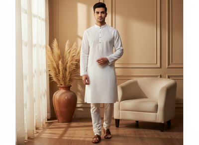 White Plain 100% Pure Mul Mul Cotton