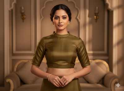 Khaki Brown Plain Bangalore Raw Silk Fabric  (Wholesale)