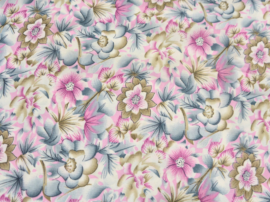 Light Purple Floral Digitally Printed Butter Crepe Fabric
