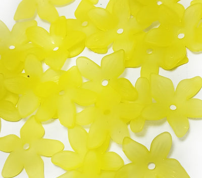 Yellow Matte Finish Acrylic Embellishments With Hole