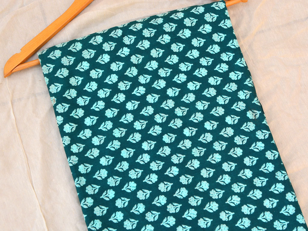 Green  Color Floral Pure Mul Mul Cotton Fabrics