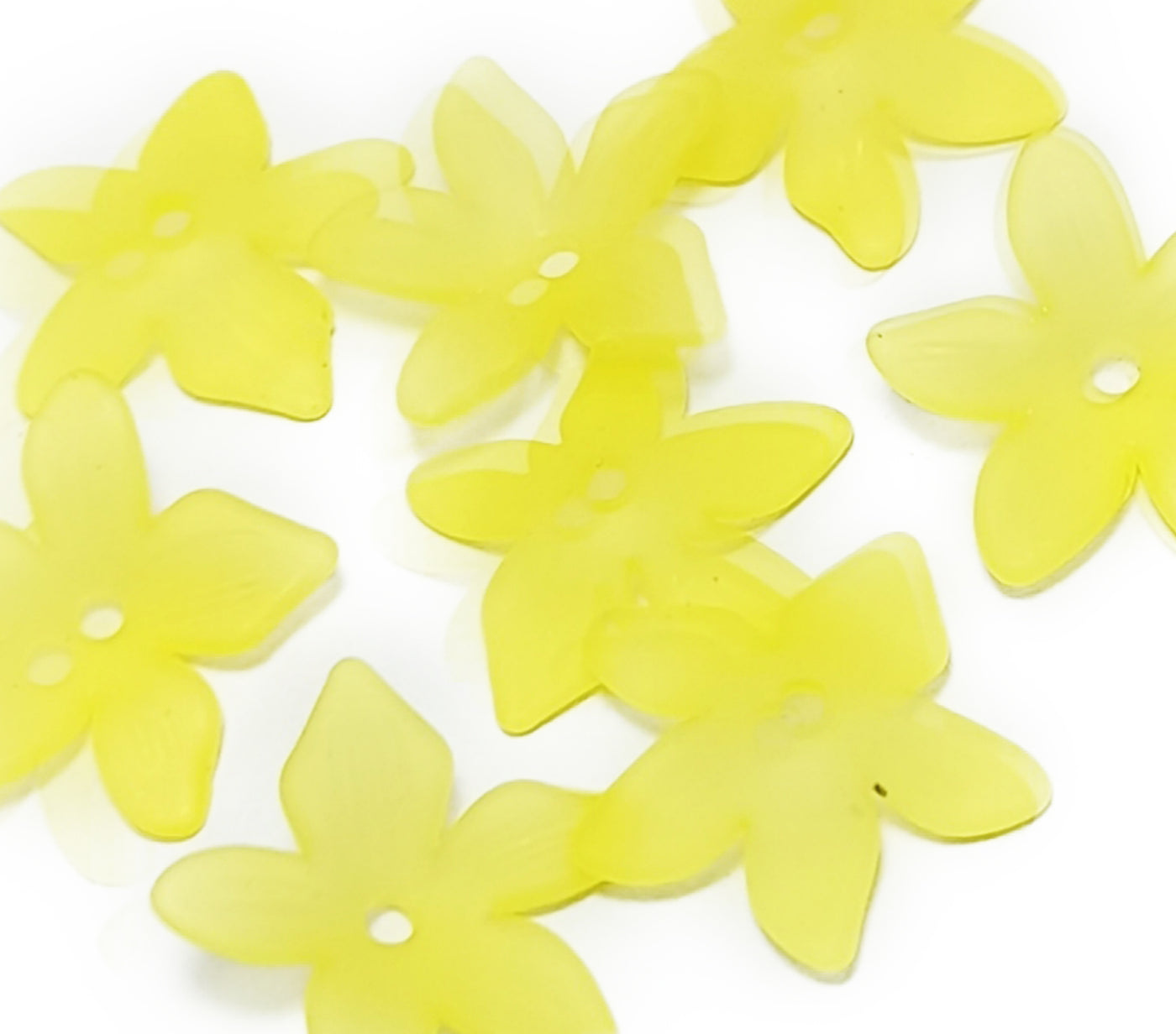 Yellow Matte Finish Acrylic Embellishments With Hole