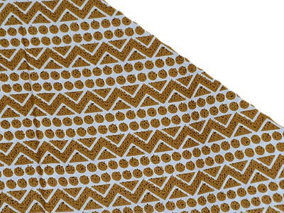 Brown & White Chevron Cotton Rayon Fabric
