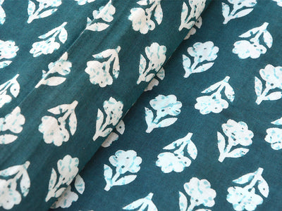 Green  Color Floral Pure Mul Mul Cotton Fabrics