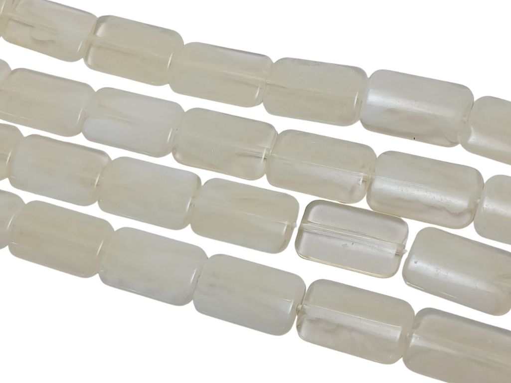 Pure White Rectangular Resin Beads